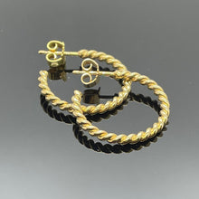 Lade das Bild in den Galerie-Viewer, Kordel Creolen Gelbgold